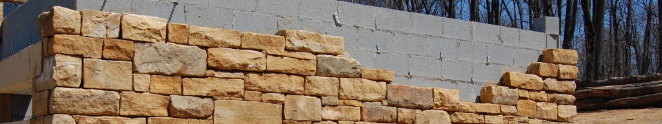 stone dressed block wall